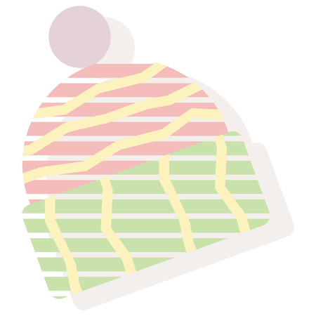 christmas winter hat  striped style iconのイラスト素材