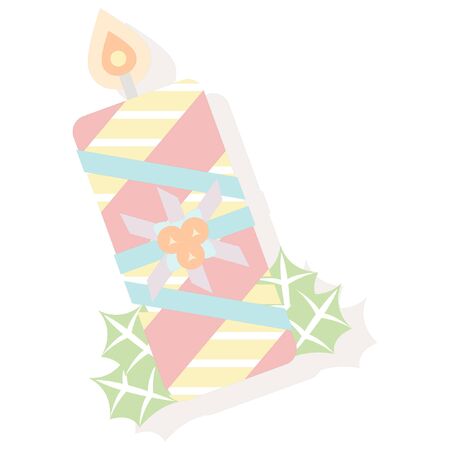 christmas candle  striped style iconのイラスト素材