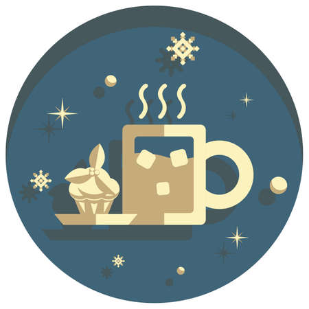 white christmas theme style snacks  iconのイラスト素材