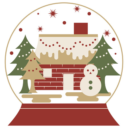 christmas in snowglobe iconのイラスト素材