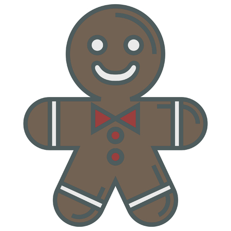 christmas simple vector gingerbread iconのイラスト素材