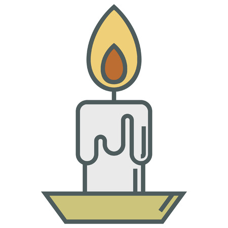 christmas simple vector candle iconのイラスト素材