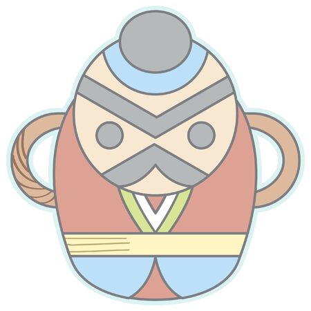 Japanese New Year Cute Sticker Iconのイラスト素材