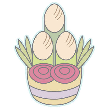 Japanese New Year Cute Sticker Iconのイラスト素材