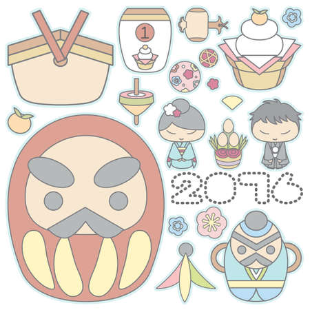 2016 Japanese New Year Designのイラスト素材