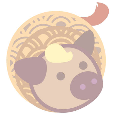 Cute Japanese Zodiac Animal Horse Iconのイラスト素材