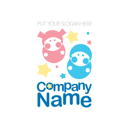 cute preschool logoのイラスト素材