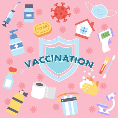 Vaccination illustrationsのイラスト素材