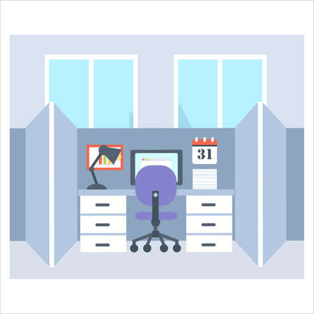 Office interior vector illustrationのイラスト素材