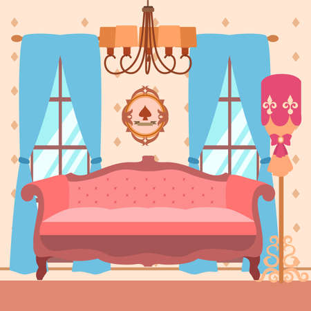 Vintage Interior vector illustrationのイラスト素材