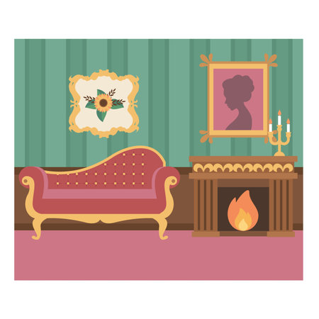Vintage Interior vector illustrationのイラスト素材
