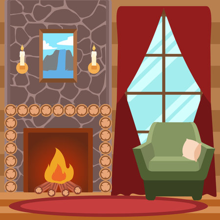 Log House vector illustratioのイラスト素材