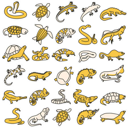 Reptiles simple vector iconのイラスト素材