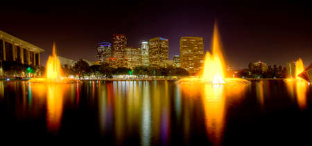 Los angeles skyline at nightの写真素材