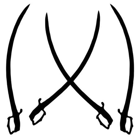 Isolated Weapon - Sword ï¿½ black on white silhouetteのイラスト素材