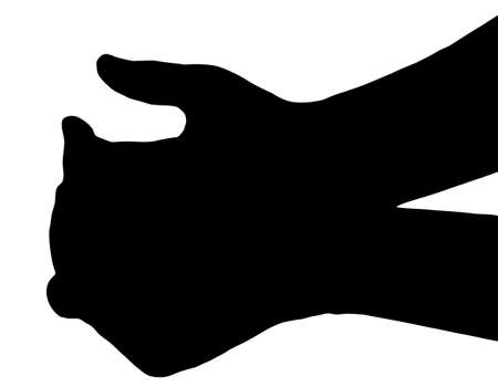 Silhouette Vector Begging Hands on White.のイラスト素材