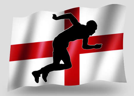 Country Flag Sport Icon Silhouette Series  English Athleticsの写真素材