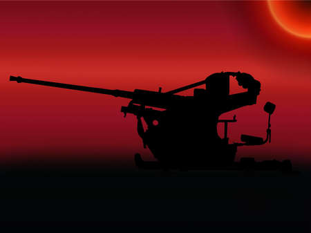 WW2 Sunset German 2-cm Flak 30 light anti aircraft gun