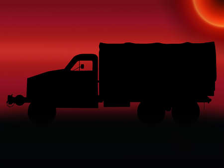 WW2 Sunset American Studebaker CMC 6x6 Truckの写真素材