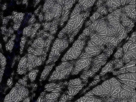 3D Illustration of Bare Tree Branches in Winter の写真素材