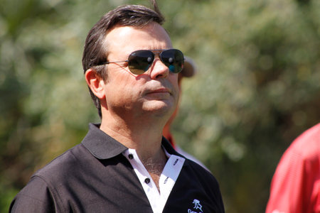 BANNER, IAIN  - NOVEMBER 17: Announcer at Gary Player Charity Invitational Golf Tournament  November  17, 2013, Sun City, South Africa. Brian .のeditorial素材