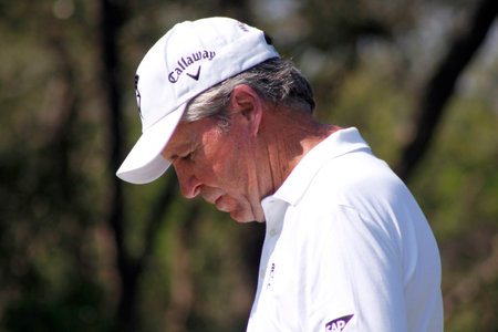 PLAYER, GARY - NOVEMBER 17: Professional Golfer Presenting and Playing at Gary Player Charity Invitational Golf Tournament  November  17, 2013, Sun City, South Africa. Closed eyed portrait picture of Gary.のeditorial素材