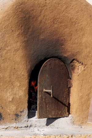 Historic Outdoor Wood Burning Clay Bread Ovenの写真素材