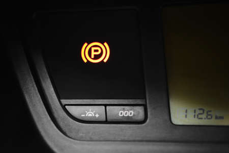 Car parkig sign light. Close up
