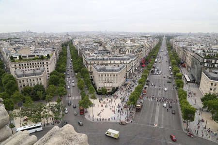 Paris France Avenue des Champs-lyses Viewのeditorial素材