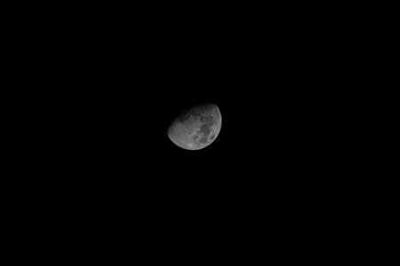 The moon in the night sky. The moon in the night sky.の写真素材