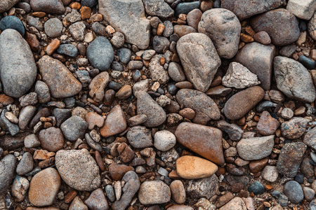 Background of pebbles on the beach. Texture of stones.