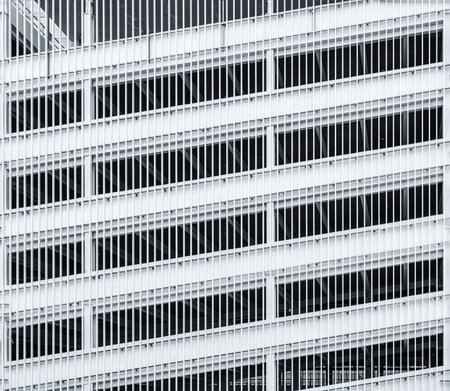 Close up of window pattern of modern Parking building.の写真素材