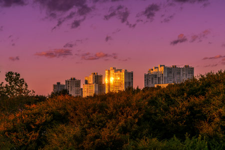 Cityscape at sunset