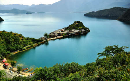 Lugu lake viewの写真素材