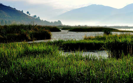 lugu lake sceneryの写真素材