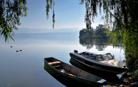 Boat on the lakeのeditorial素材