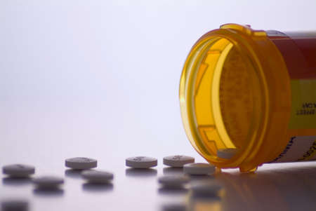 row of prescription drug bottles