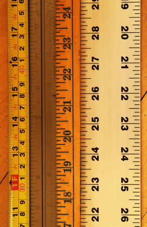 close up of various rulersの写真素材