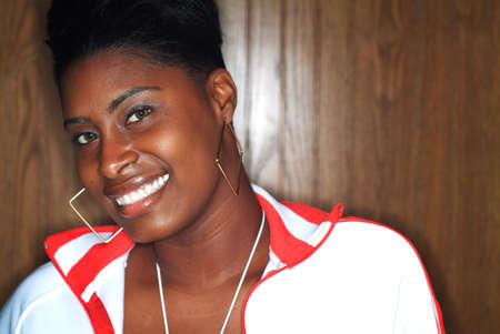 casual portrait of young womanの写真素材