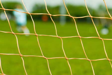 close up of soccer netの写真素材