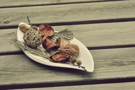 home decor on woodfloorの写真素材