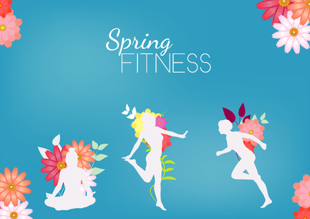 Sport Fitness Female silhouette Backgroundの写真素材