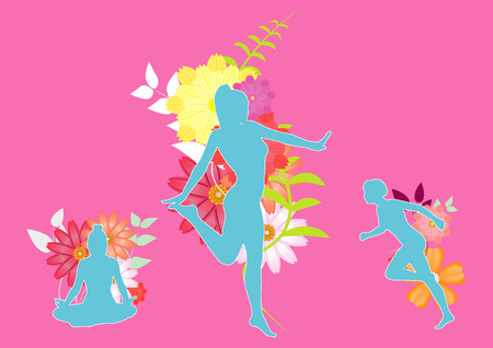 Sport Fitness Female silhouette Backgroundの写真素材