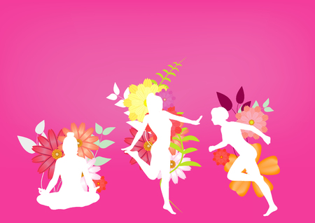 Sport Fitness Female silhouette Backgroundの写真素材