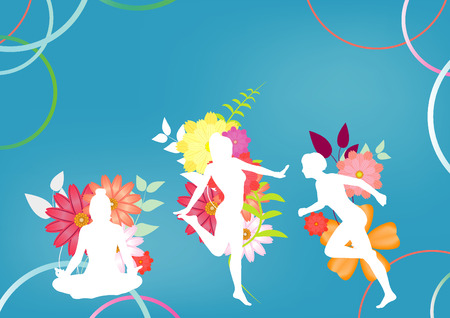 Sport Fitness Female silhouette Backgroundの写真素材