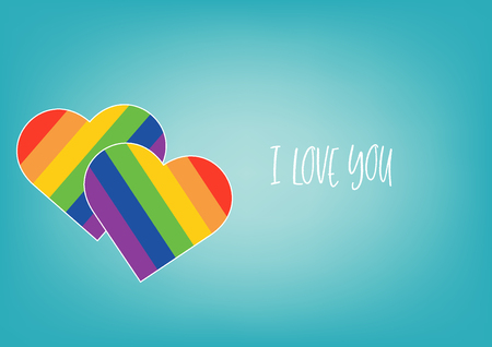 Pride LGBT Rainbow Colorful Shape of Heart Love Abstract Backgroundの写真素材