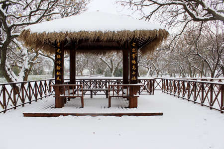 pavillion at winter timeのeditorial素材