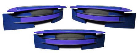 Indigo Sports News Desk 3 Angles Isolated on White Backgroundの写真素材