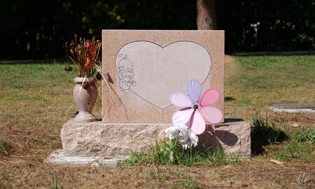 Blank Child's Grave Stone Tombstoneの写真素材