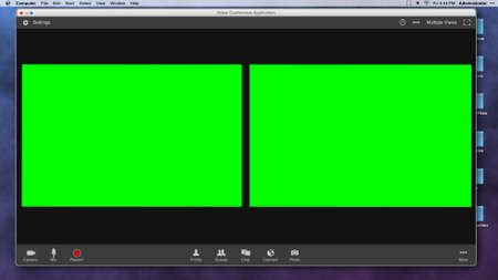 Generic Video Conferencing Interface with Two Green Screen Frames for Compositing over Videoの写真素材
